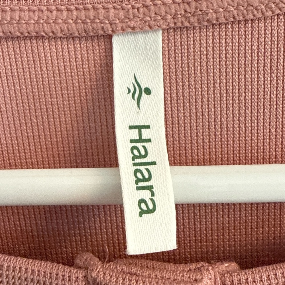 NWT Halara Waffle Knit Henley Top L Oversized Dusty Rose Athleisure Lounge - Picture 8 of 8